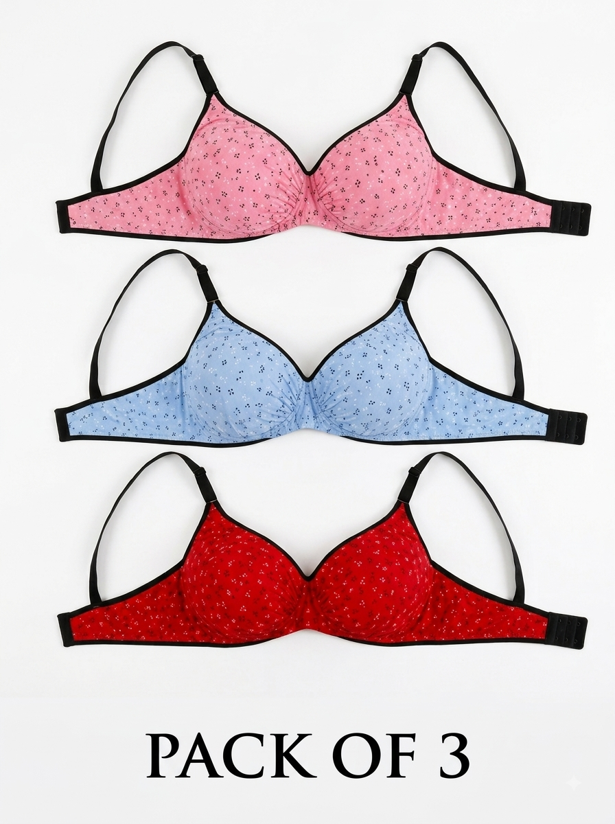 Pack of 3- Women’s Soft Jersey Comfort Bra