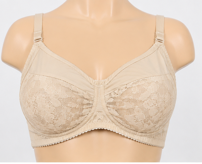 Women’s Soft Cotton Mesh Bra – Skin Color