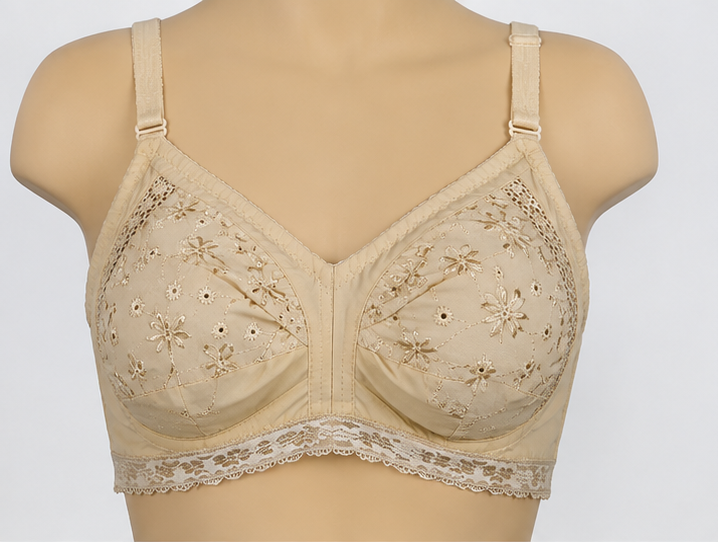 Elegant Cotton Lace Comfort Bra – Skin
