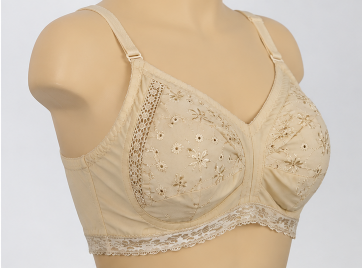 Elegant Cotton Lace Comfort Bra – Skin
