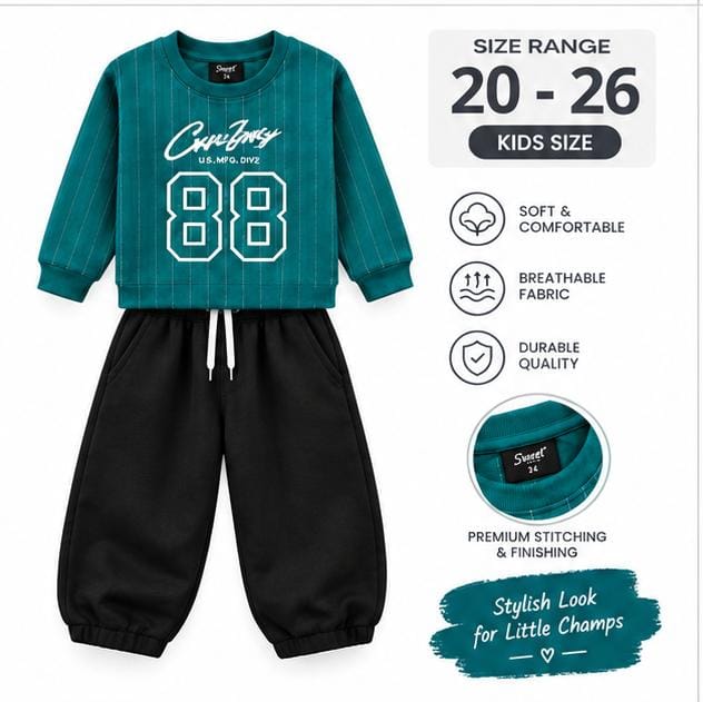 Kids Stylish Tracksuit - Soft & Comfortable Winter Wear for Little Champs | Size 20-26