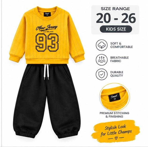 Kids Stylish Tracksuit - Soft & Comfortable Winter Wear for Little Champs | Size 20-26